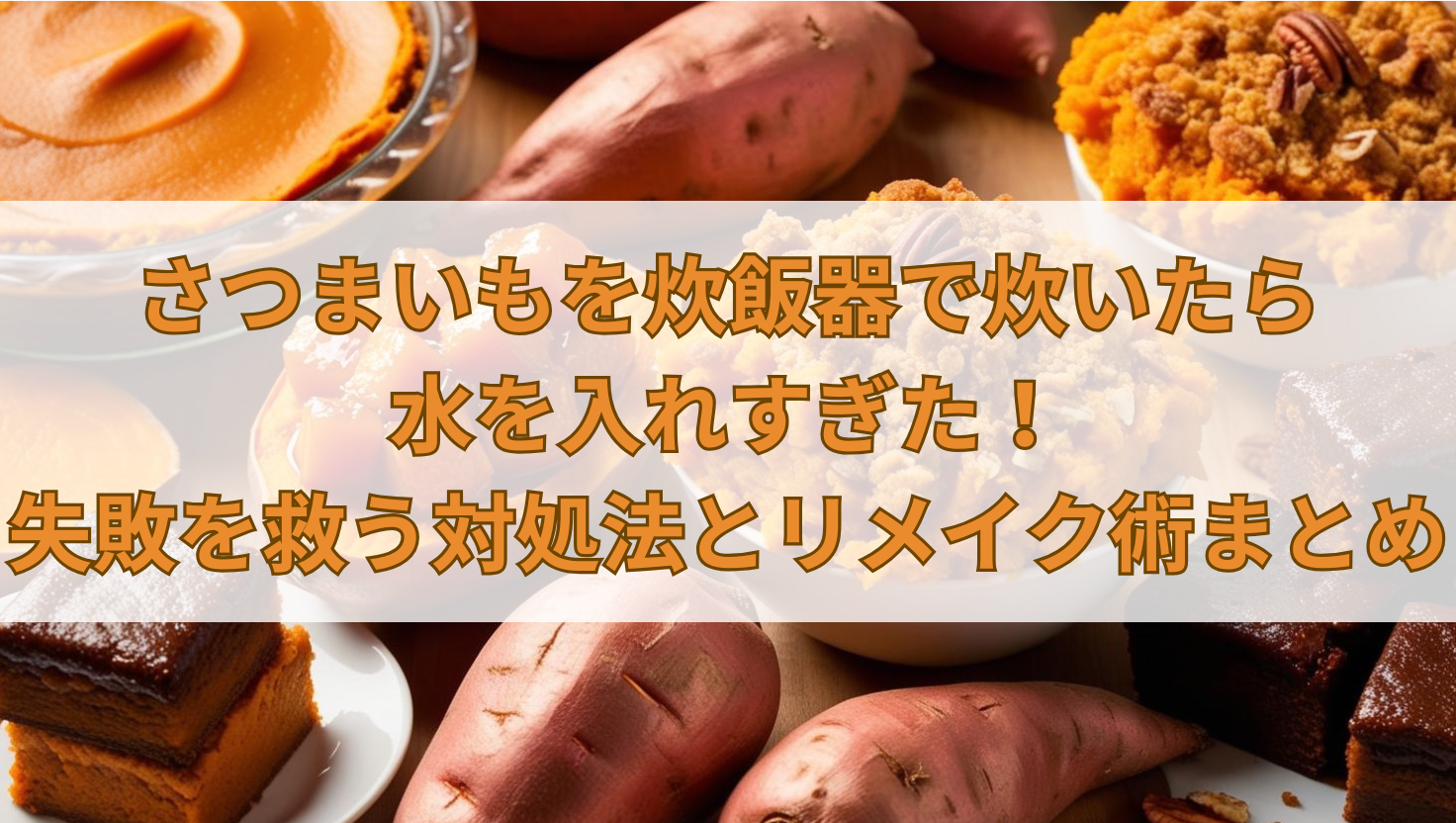 さつまいもを炊飯器で炊いたら水を入れすぎた！失敗を救う対処法とリメイク術まとめ